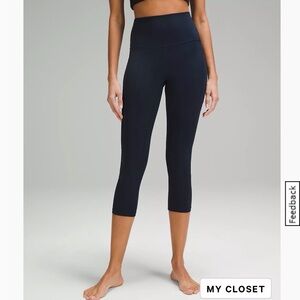 EUC lululemon Wunder Train High-Rise Crop 21", sz 10 - True Navy